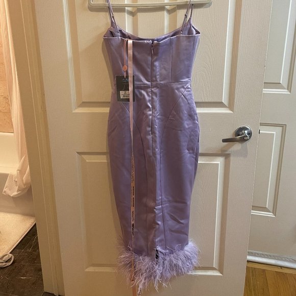 House of CB Dresses House Of Cb Helena Orchid Satin Midi Dress